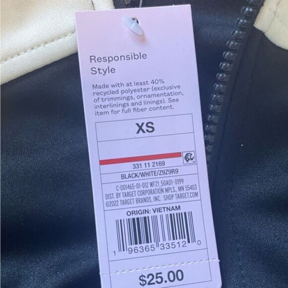 NWT WILD FABLE Women's Track Zip Up Jacker - Black-Red -White Size XS - Picture 12 of 12